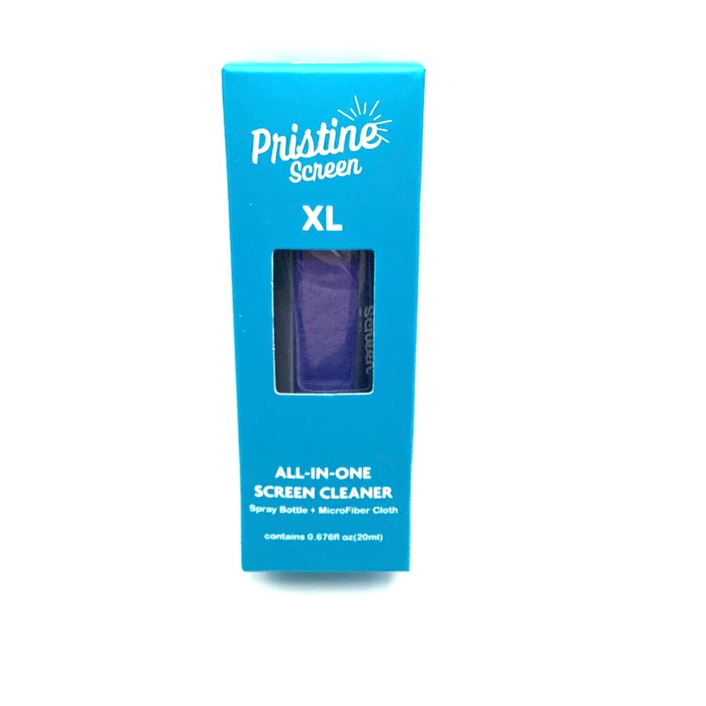 Pristine Screen X-Large Screen Cleaner Spray & MicroFiber Cloth Blue New